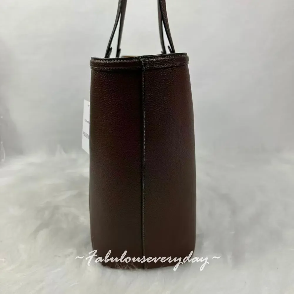Coach Legacy Tote Bag Shoulder Bag In Leather/Brass/Maple Brown CU056 NWT